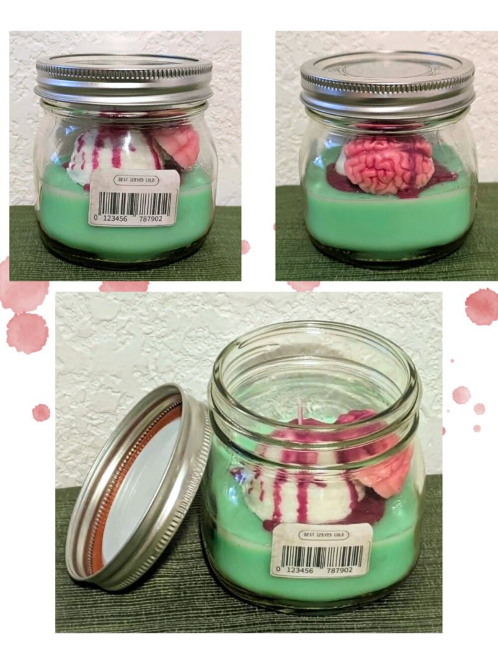 "Brain Freeze" 🧠 Handmade Zombie Ice Cream Soy Wax Candle Cursed Confections